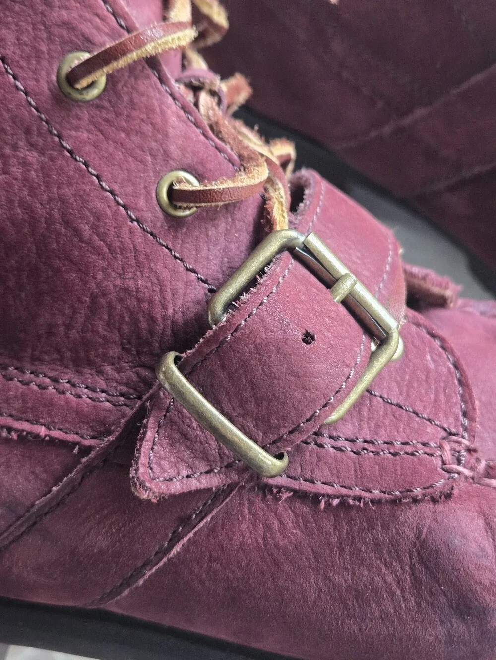 Polo Ralph Lauren Ranger Burgundy Leather Lace-up Boot Size 11
